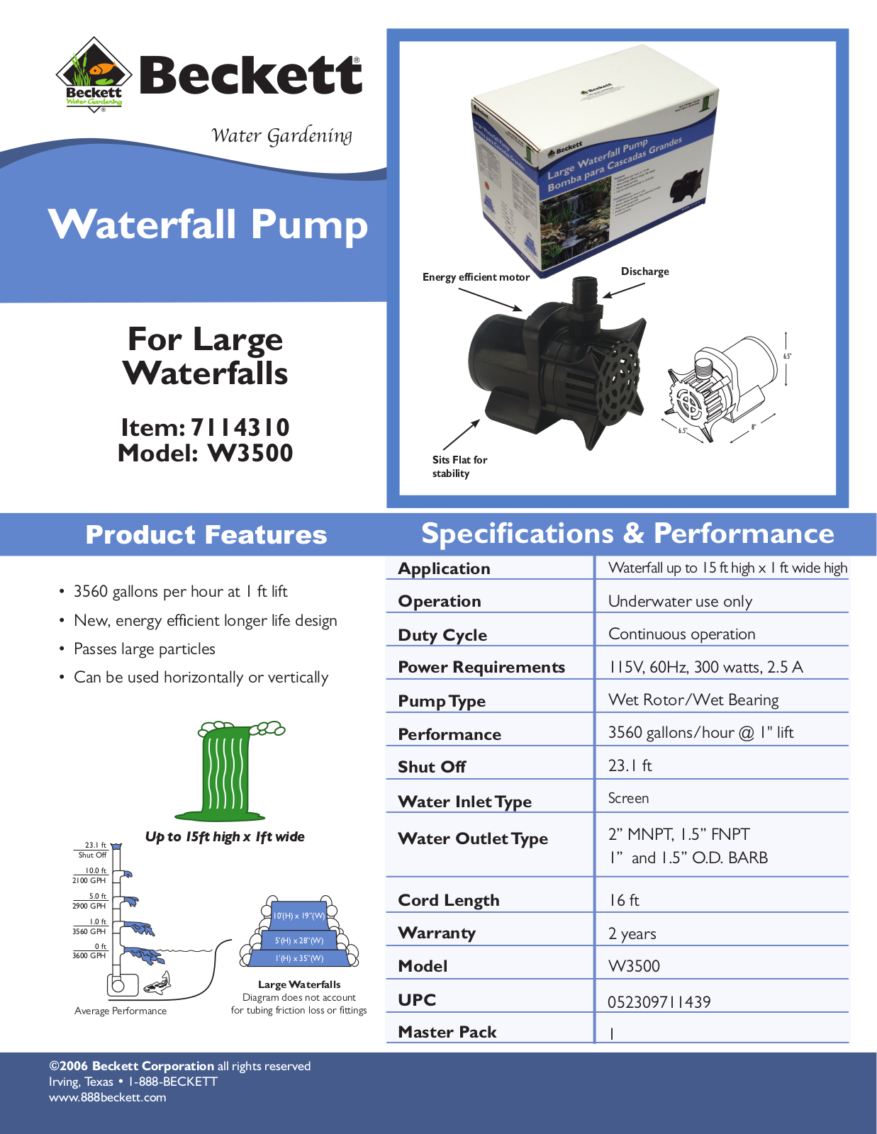 Beckett W3500 User Manual