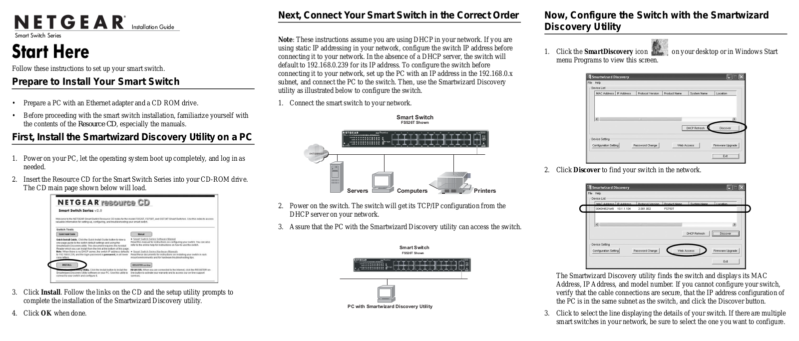 Netgear GS748T Quick Start Manual