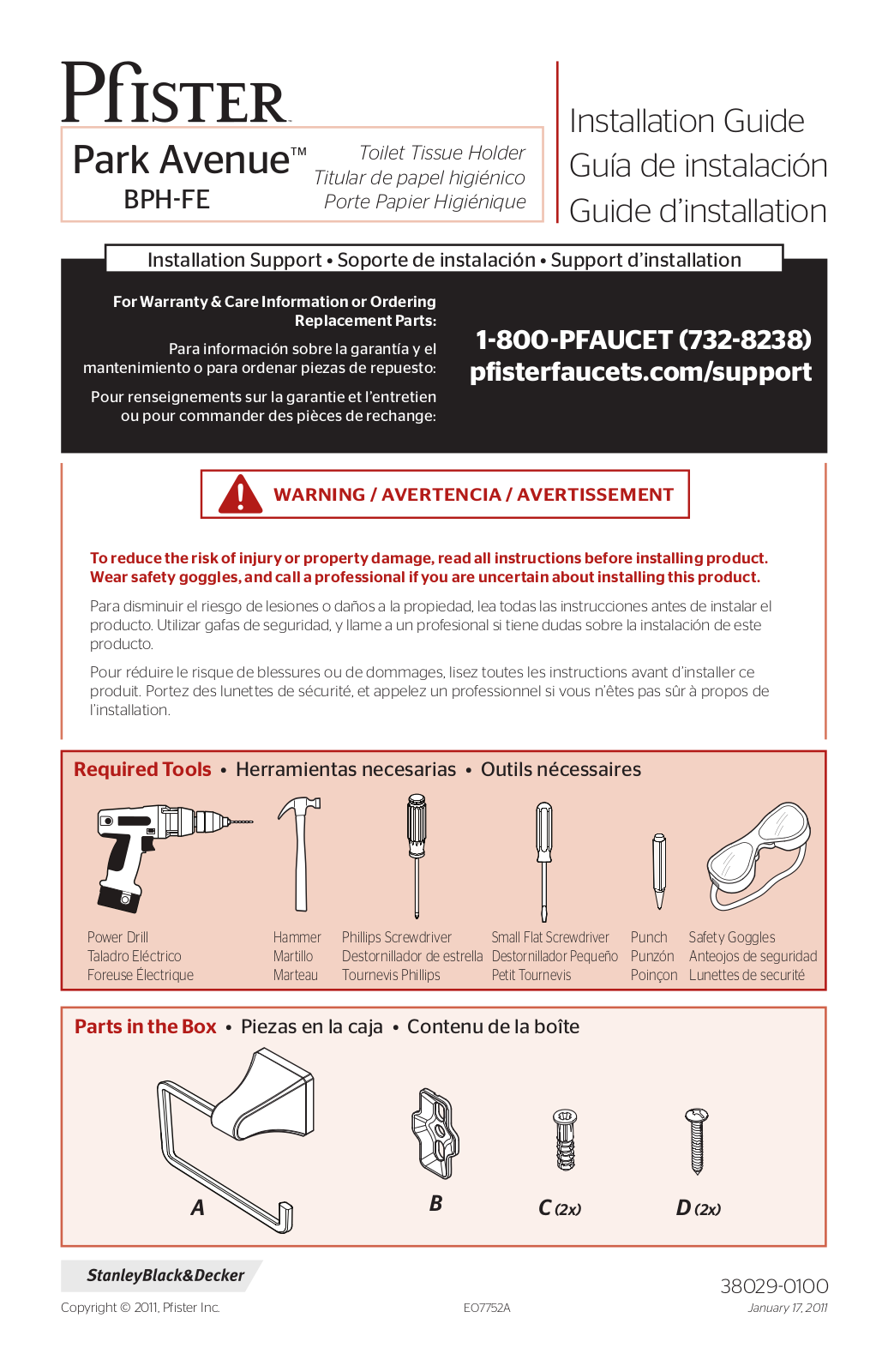 Pfister BPH-FE1K User Manual