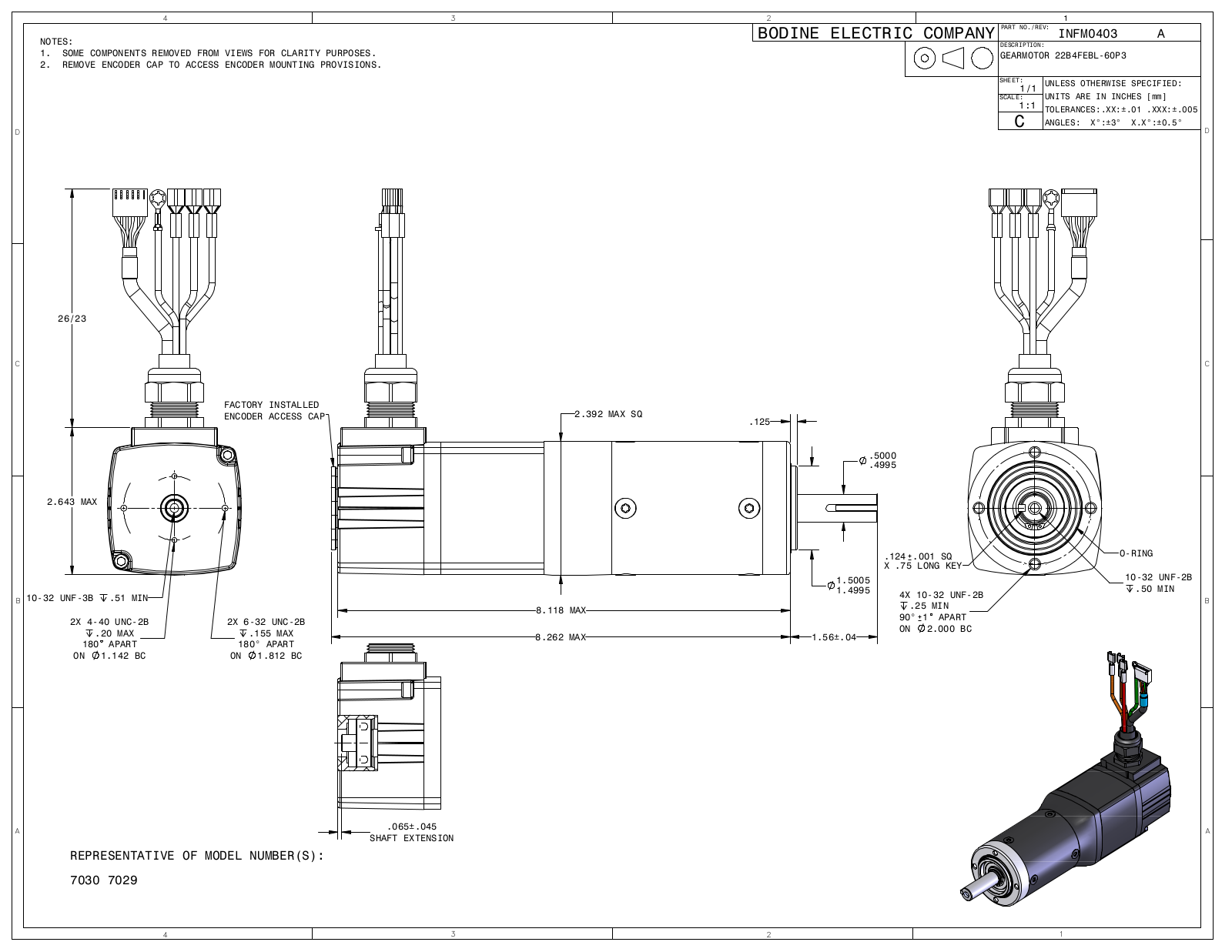 Bodine 7030, 7029 Reference Drawing