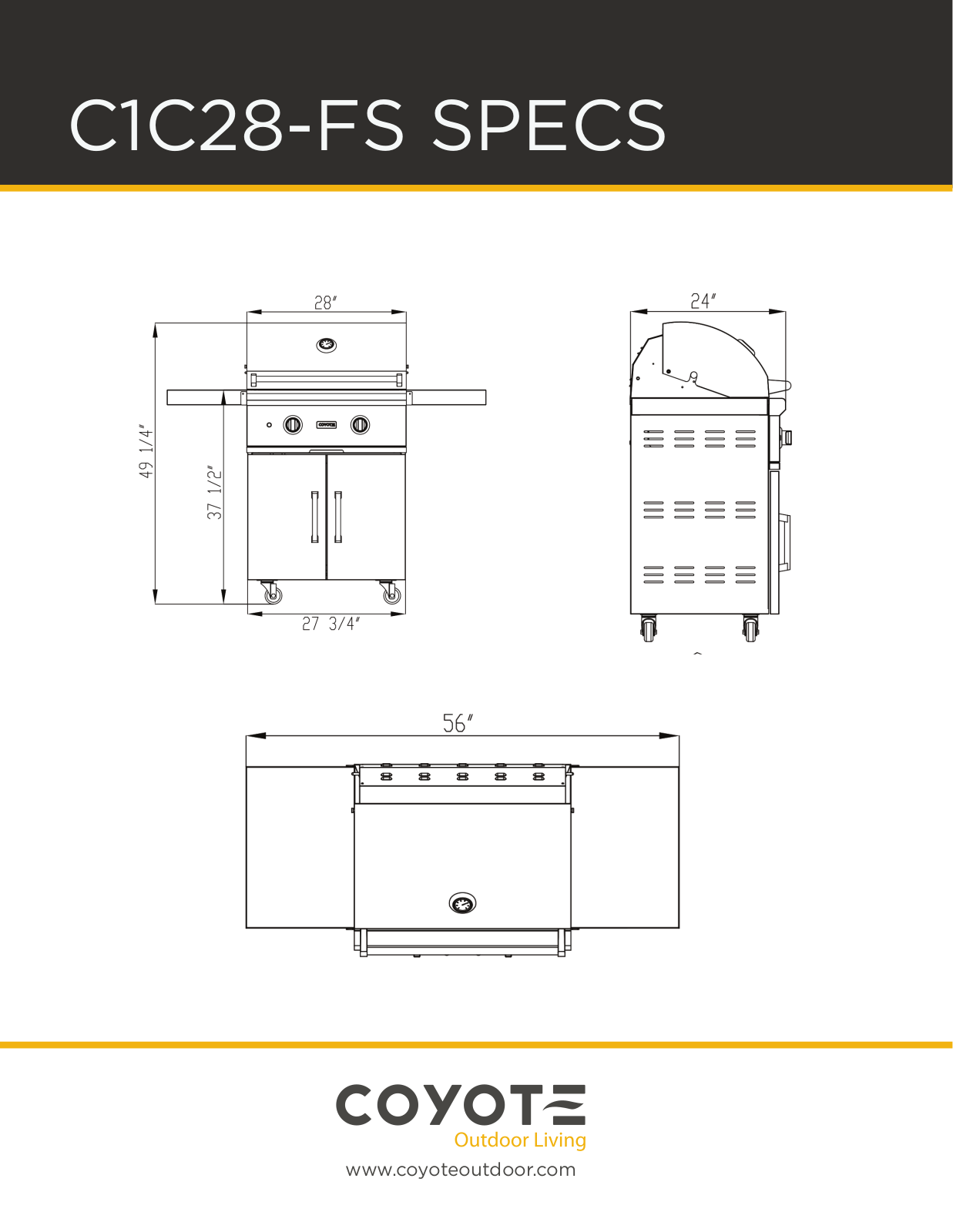 Coyote C1C28NGFS, C1C28LPFS PRODUCT SPECIFICATIONS