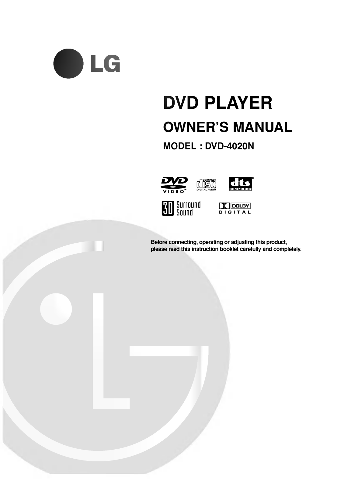 LG DV4020N Owner's Manual