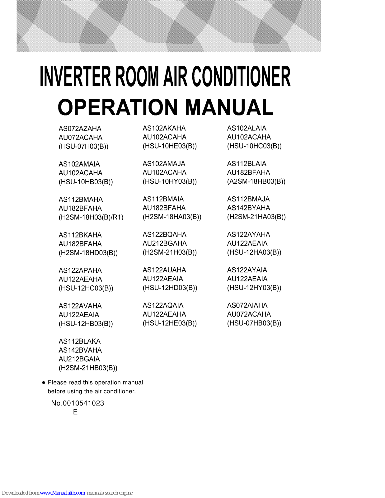 Haier AS122AYAHA, AS102ALAIA, AS122AYAIA, AS142BVAHA, AU212BGAHA Operation Manual