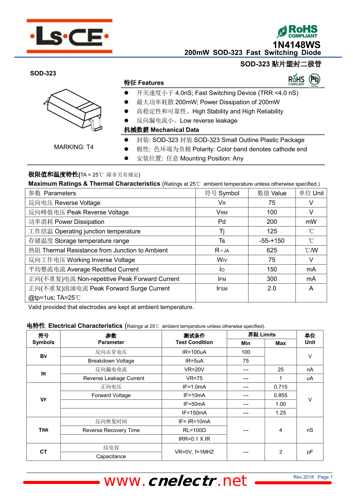 LUNSURE 1N 4148 WS Datasheet - ManualMachine.com