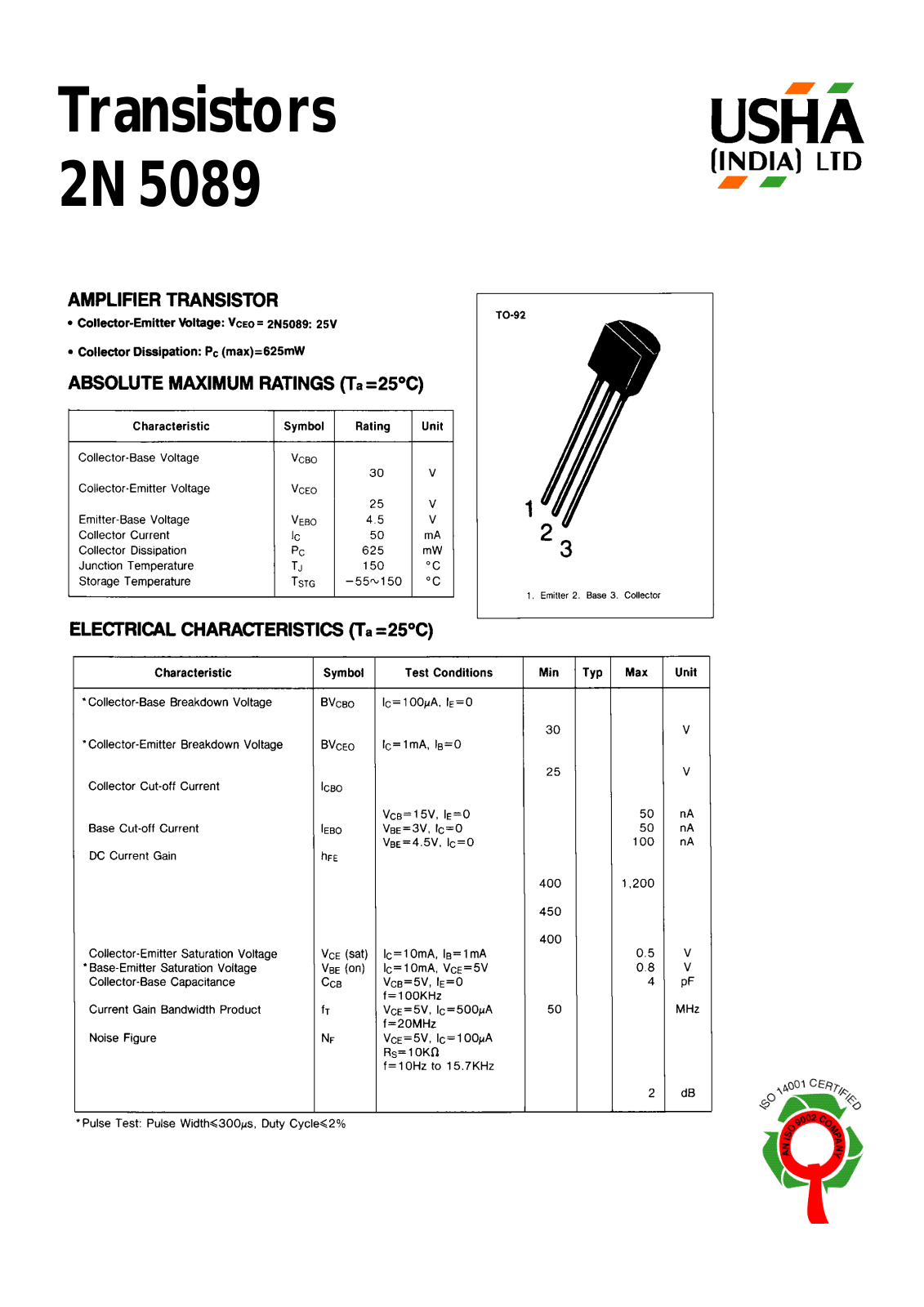 USHA 2N5089 Datasheet