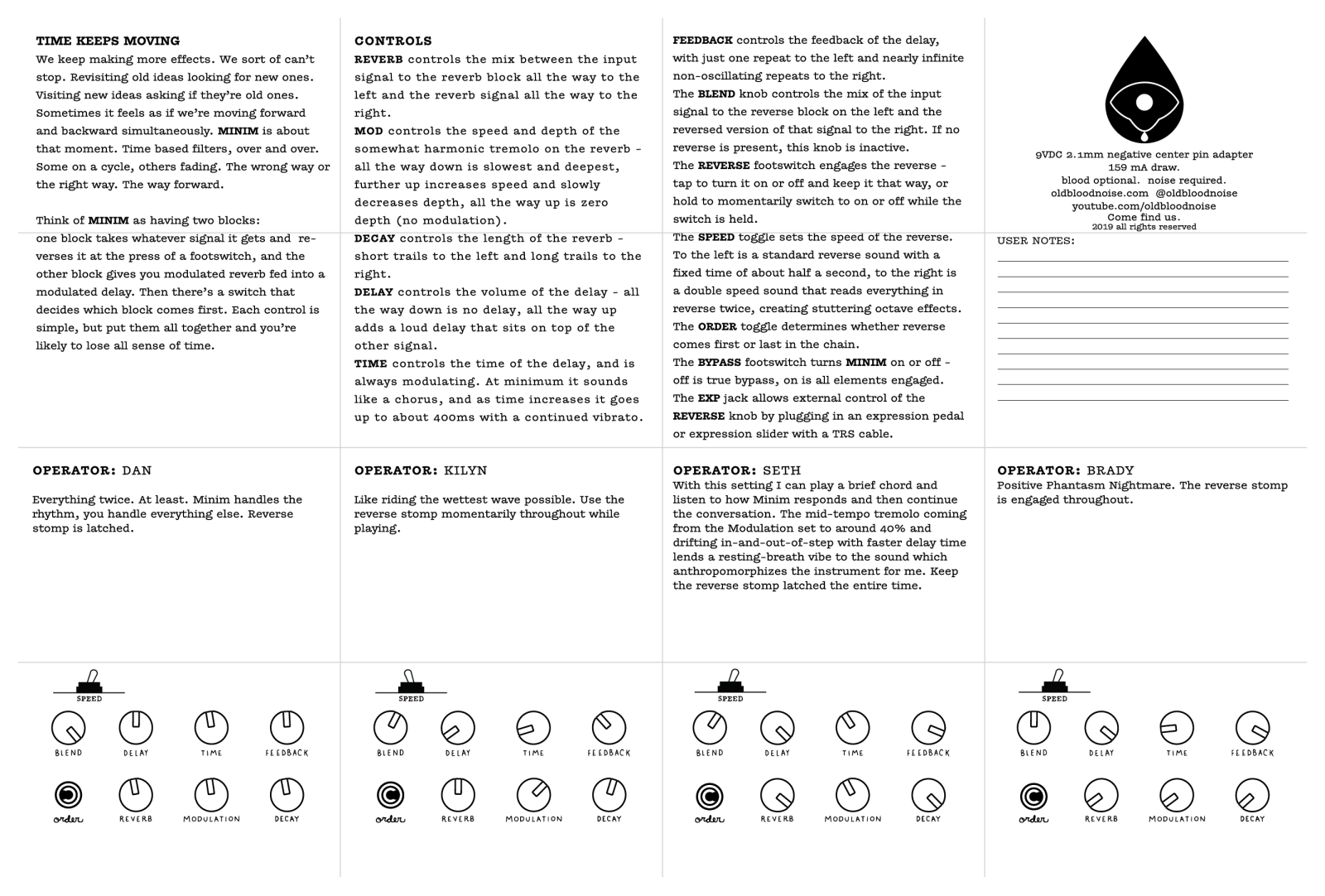 Old Blood Noise Minim User manual