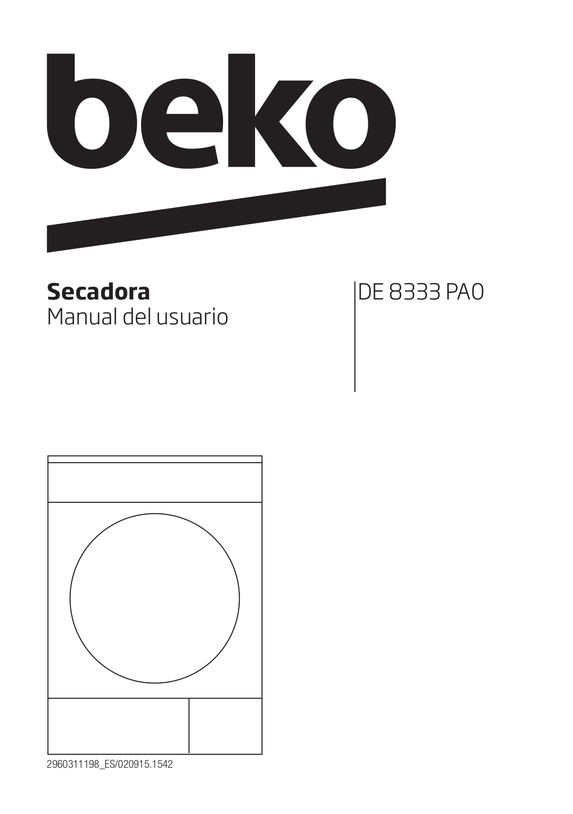 Beko DE 8333 PA0 User manual