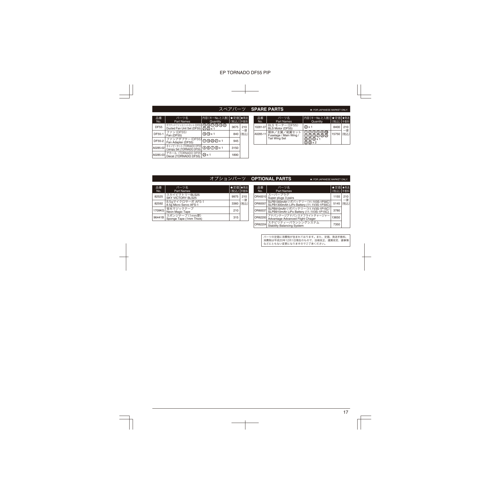 Kyosho EP JET TORNADO DF55 User Manual