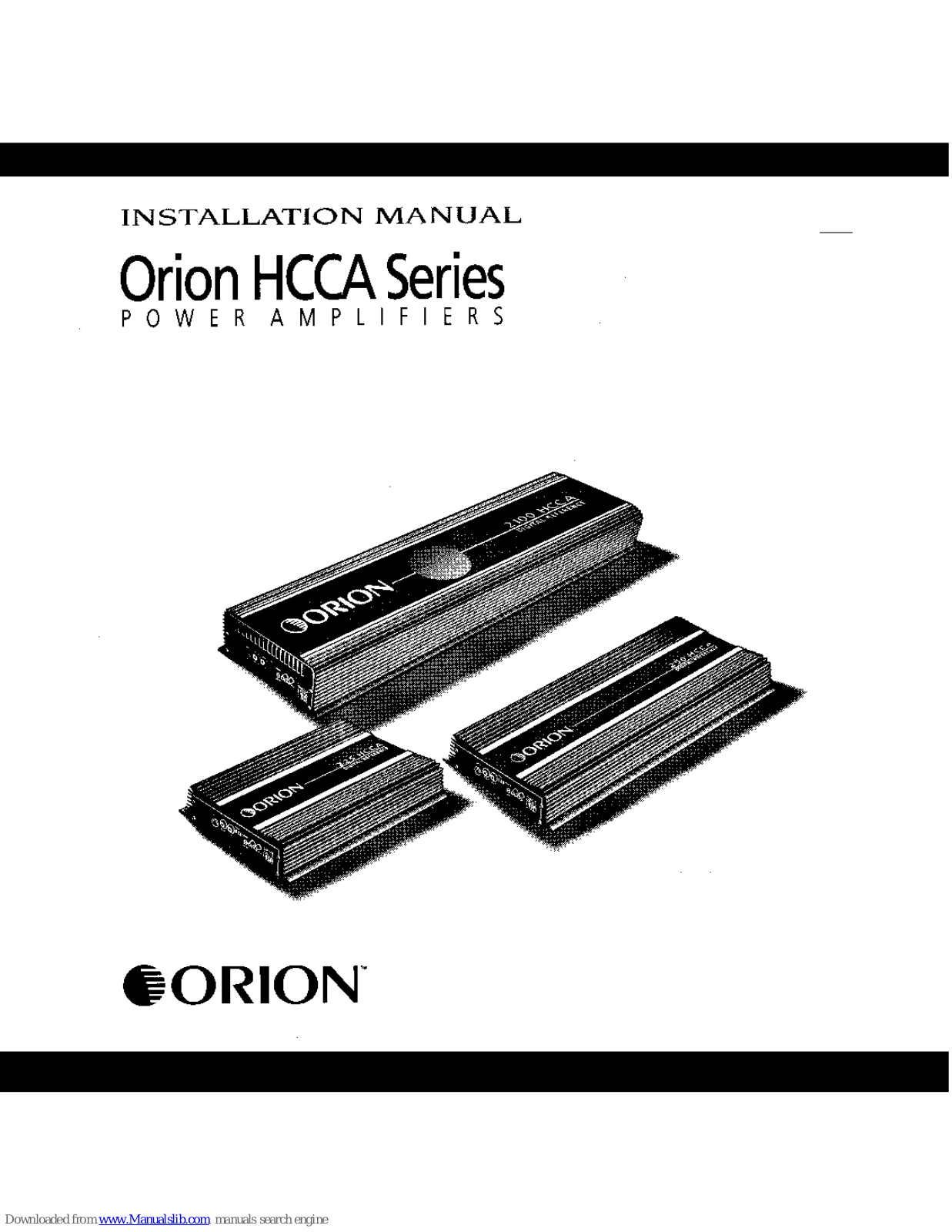 Orion 2100, 250, 225, HCCA 2100, HCCA 250 Installation Manual