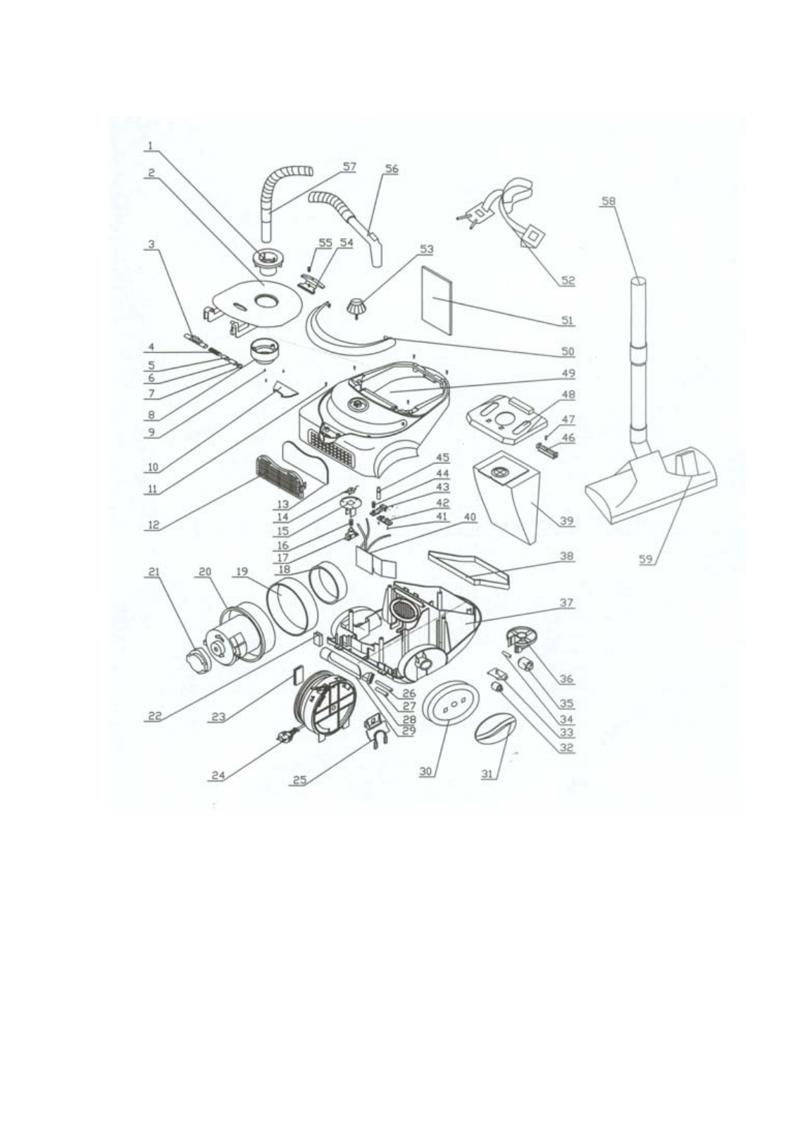 BORK VC 0007 Spare Parts List