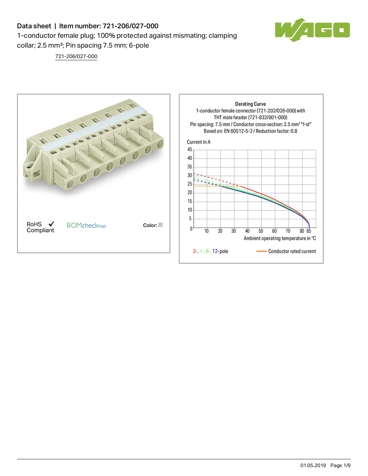 Wago 721-206/027-000 Data Sheet