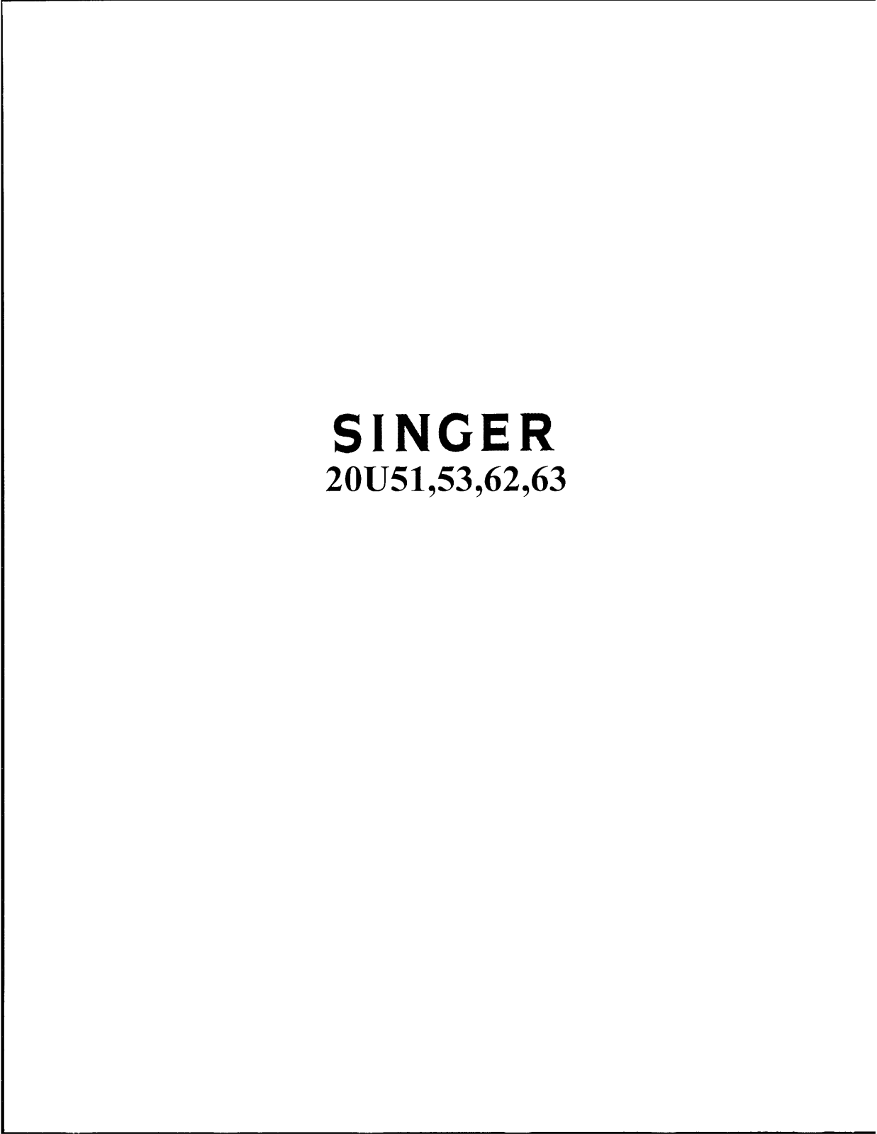 SINGER 20U51, 20U53, 20U62, 20U63 Parts List