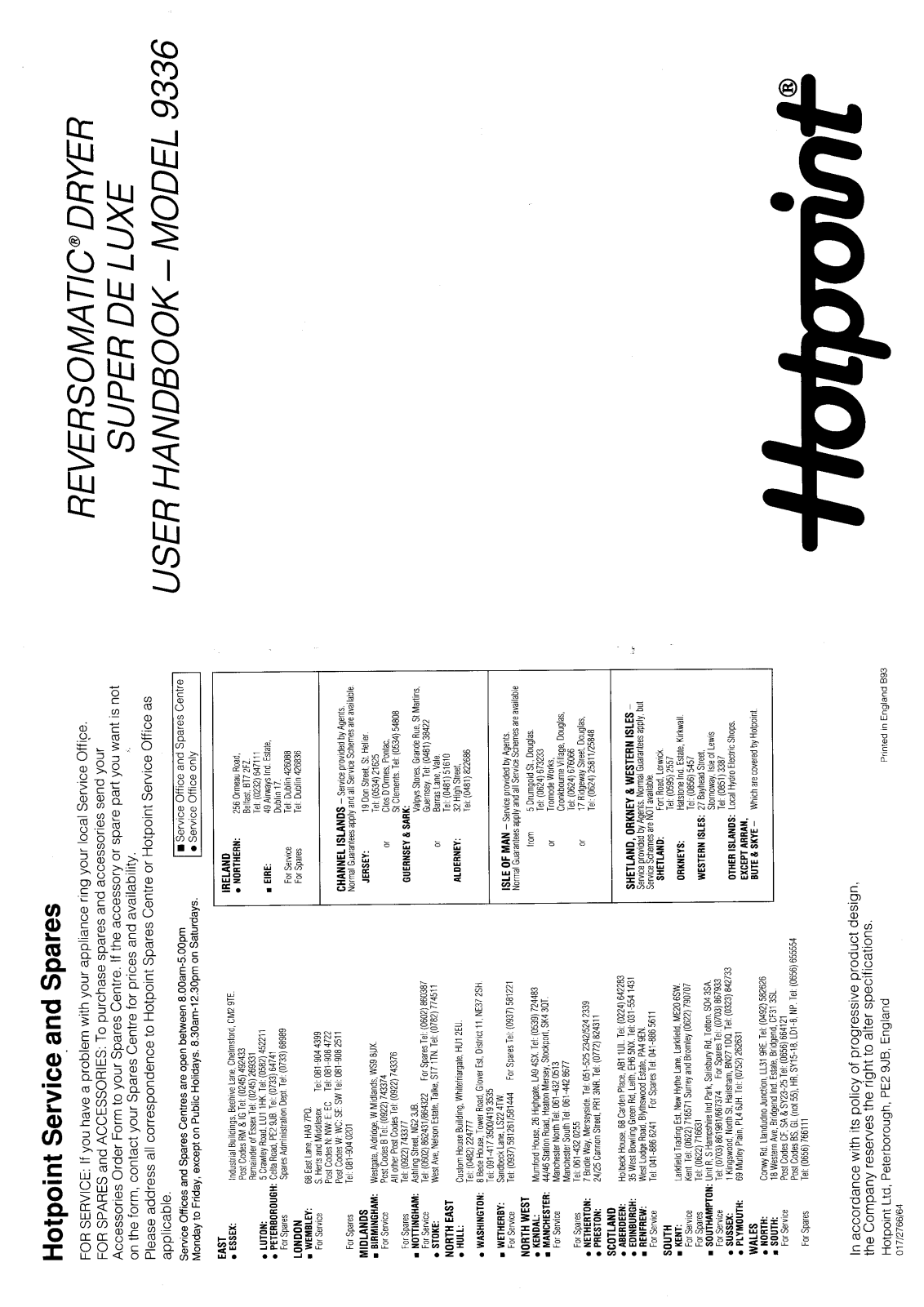 Hotpoint-Ariston HB9336 User Manual