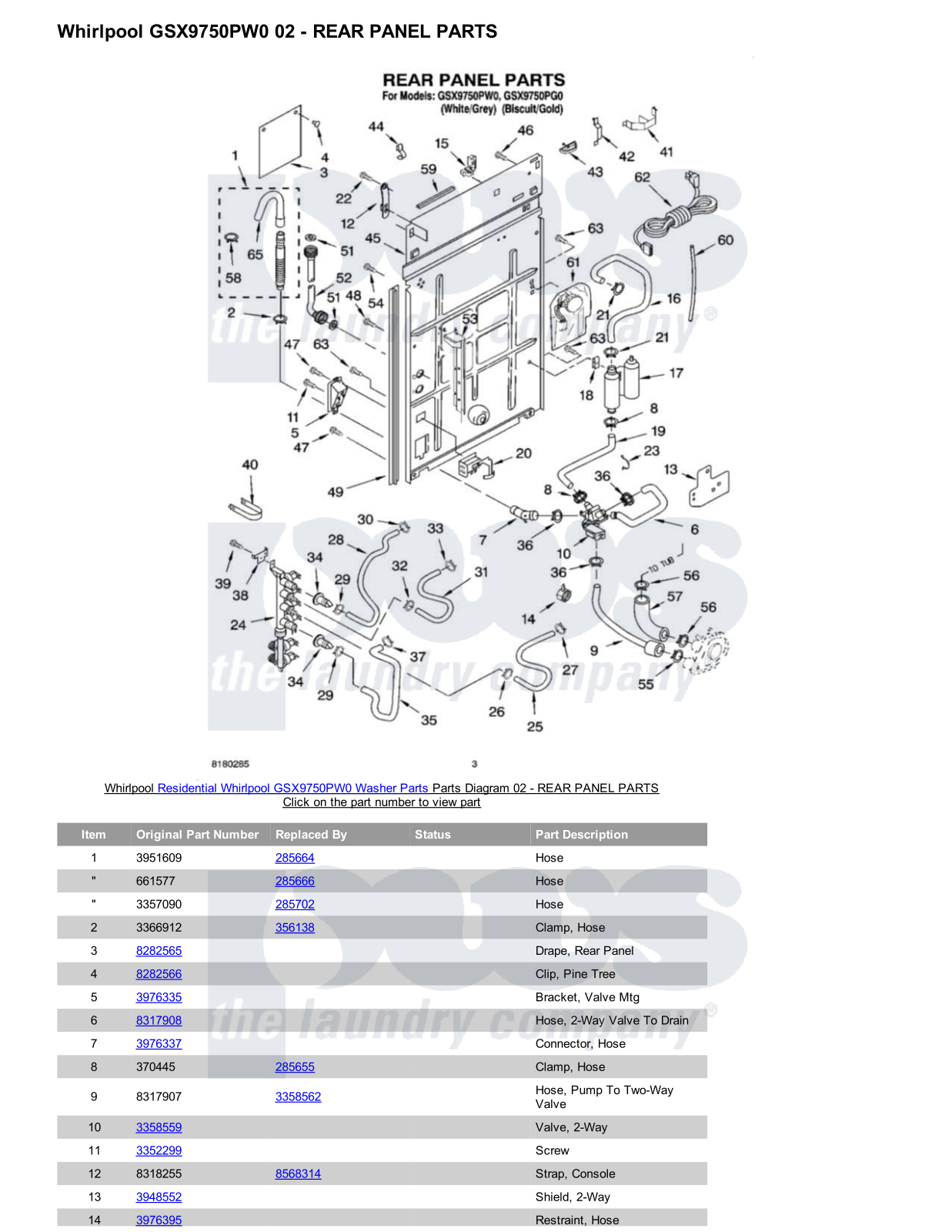 Whirlpool GSX9750PW0 Parts Diagram