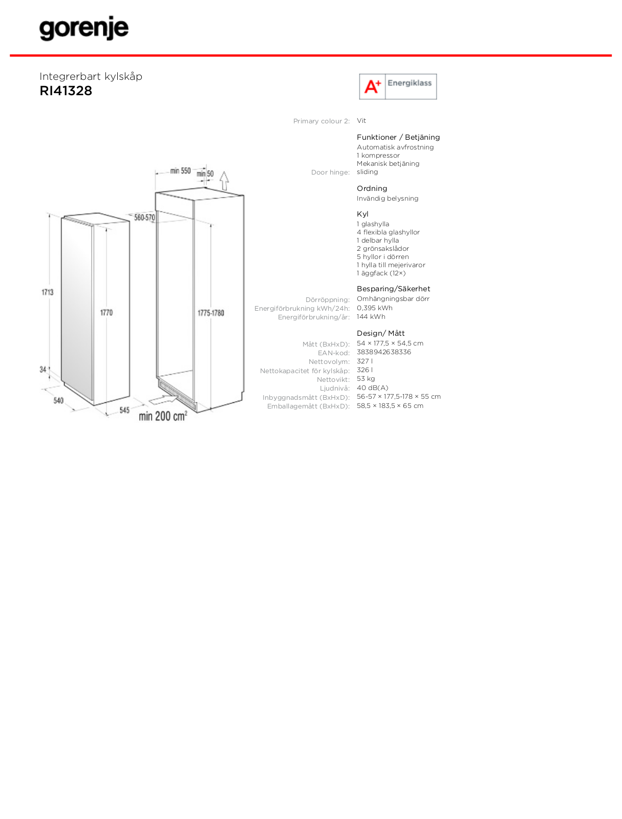 Gorenje RI41328 BROCHURE