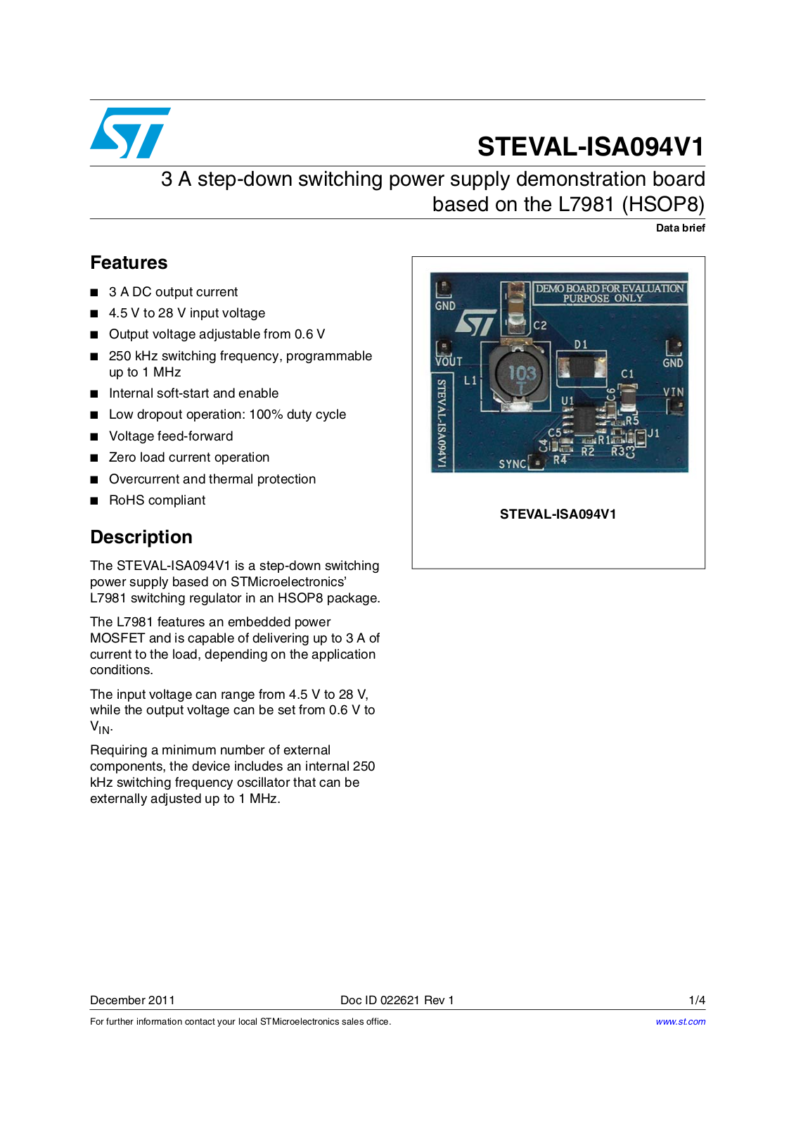 ST ISA094V1 User Manual