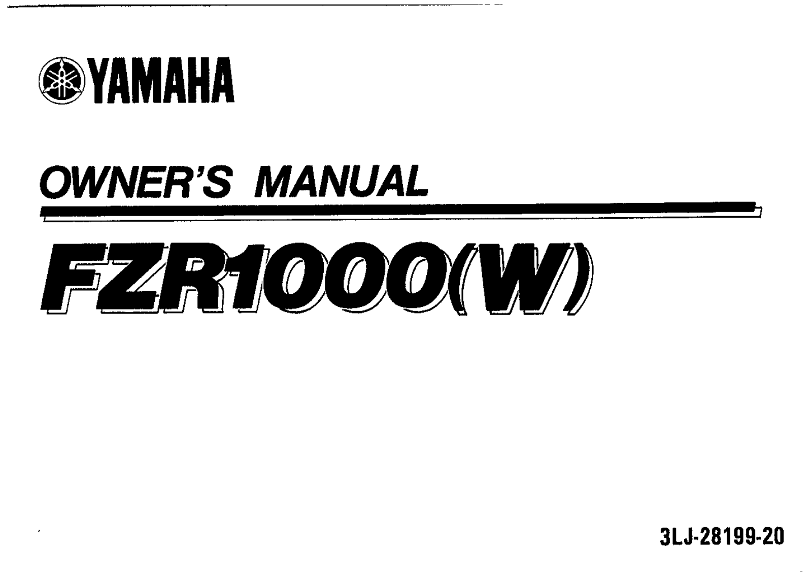 Yamaha FZS1000 W 1989 Owner's manual