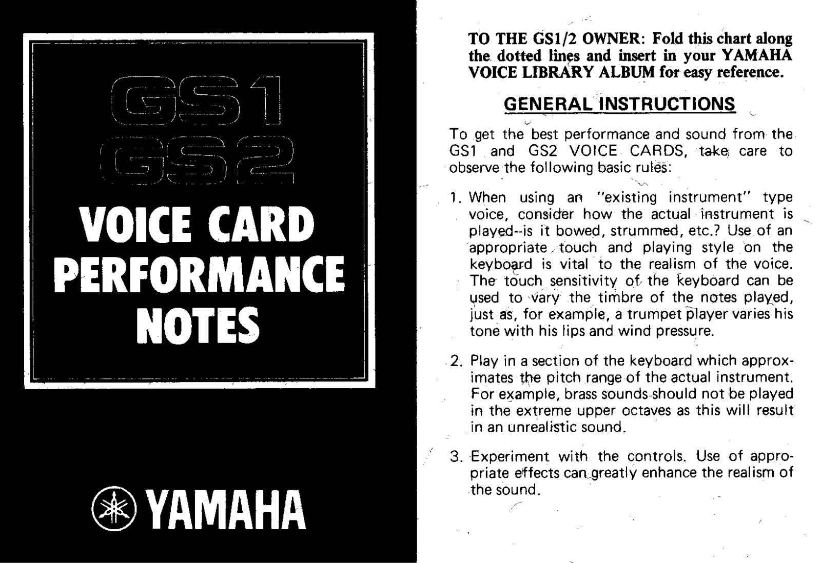 Yamaha GS2E2, GS2 User Manual