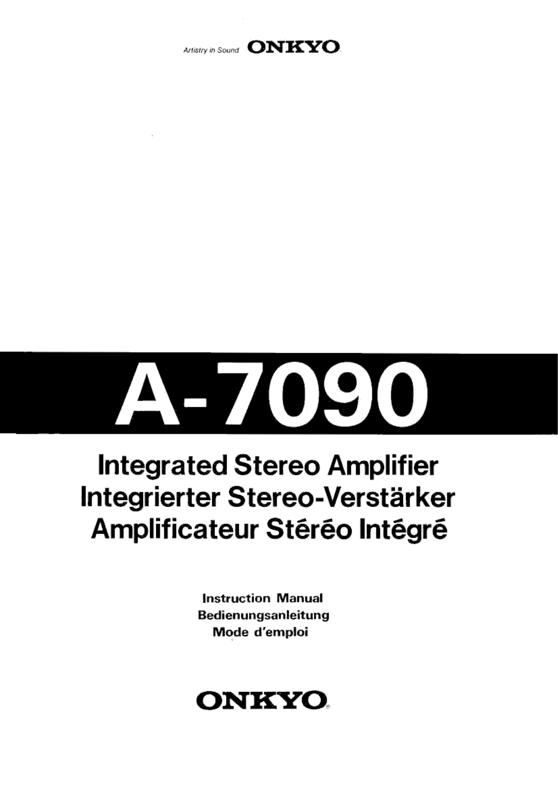 Onkyo A-7090 Owners Manual