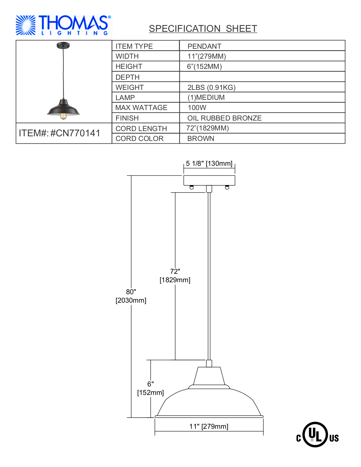 Thomas Lighting CN770141 User Manual - ManualMachine.com