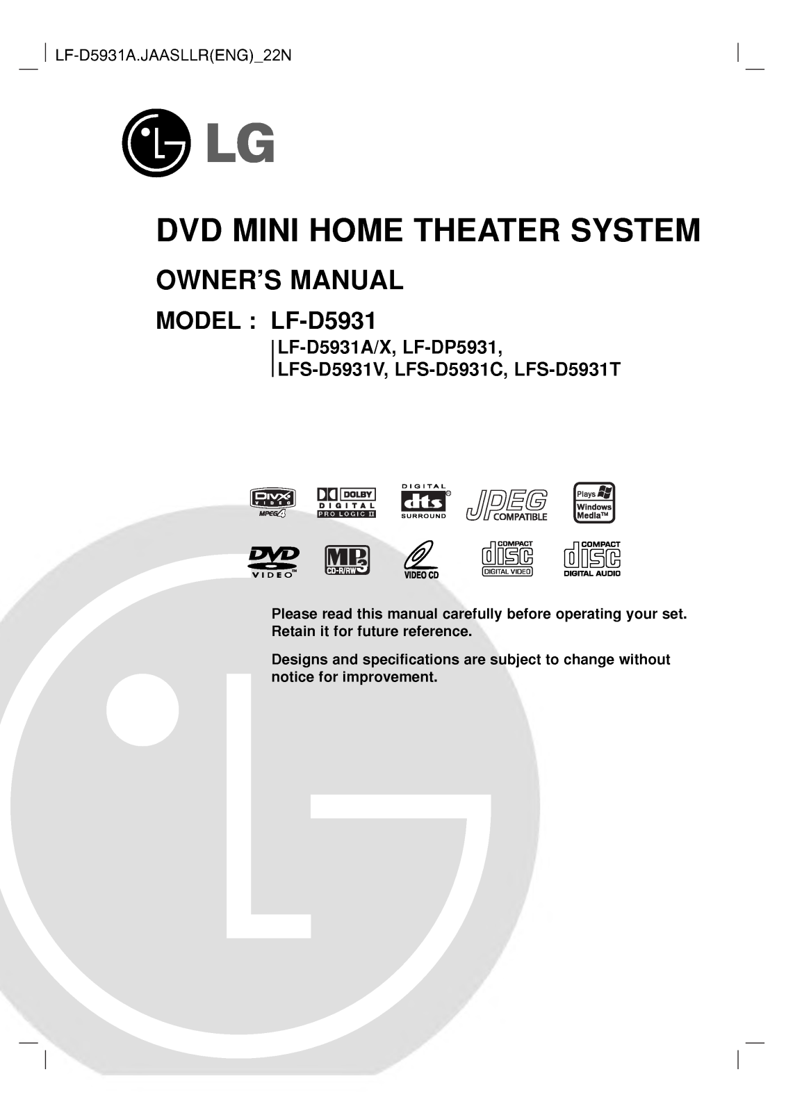 LG LF-D5931A User Manual