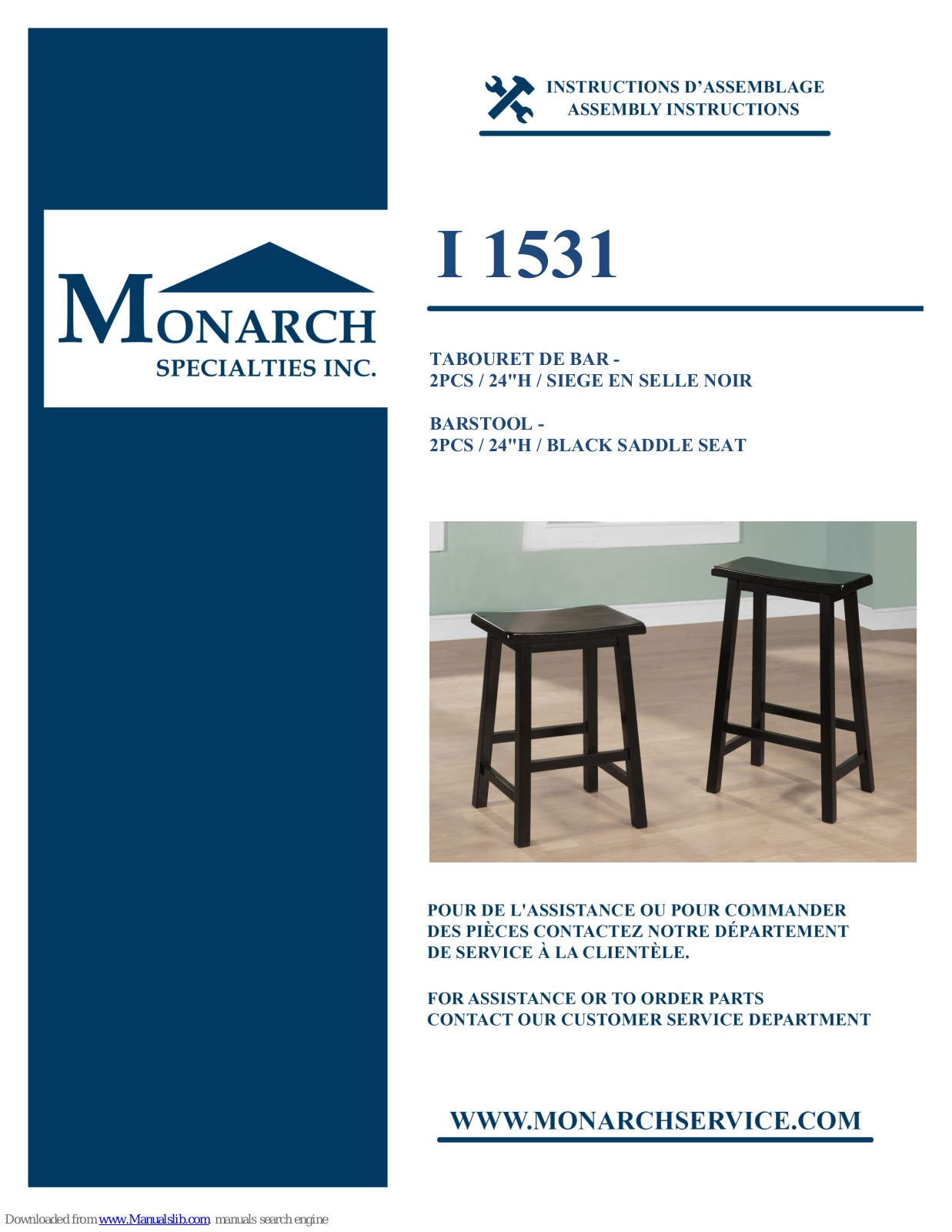 Monarch Specialties I 1531 Assembly Instructions Manual