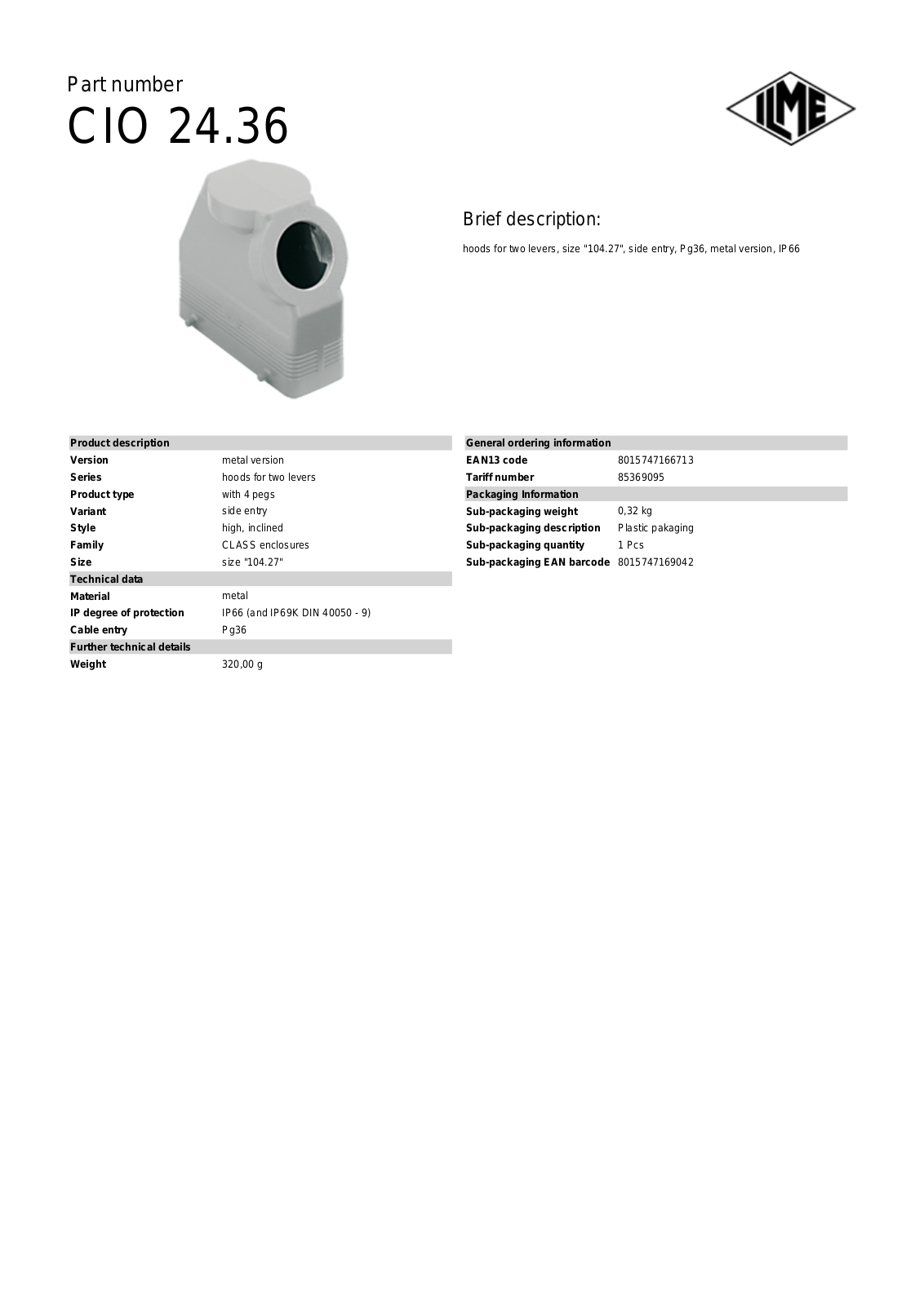 ILME CIO-24.36 Data Sheet