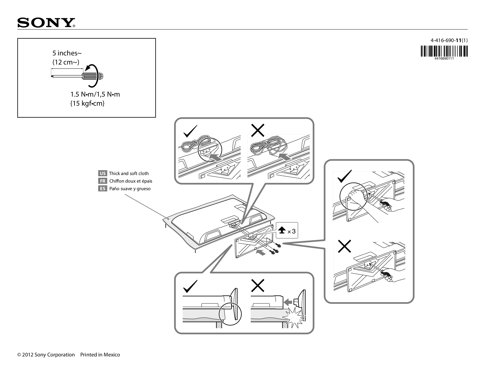 Sony KDL-46BX450, KDL-40BX450, KDL-42EX440, KDL-32EX340 Schematics