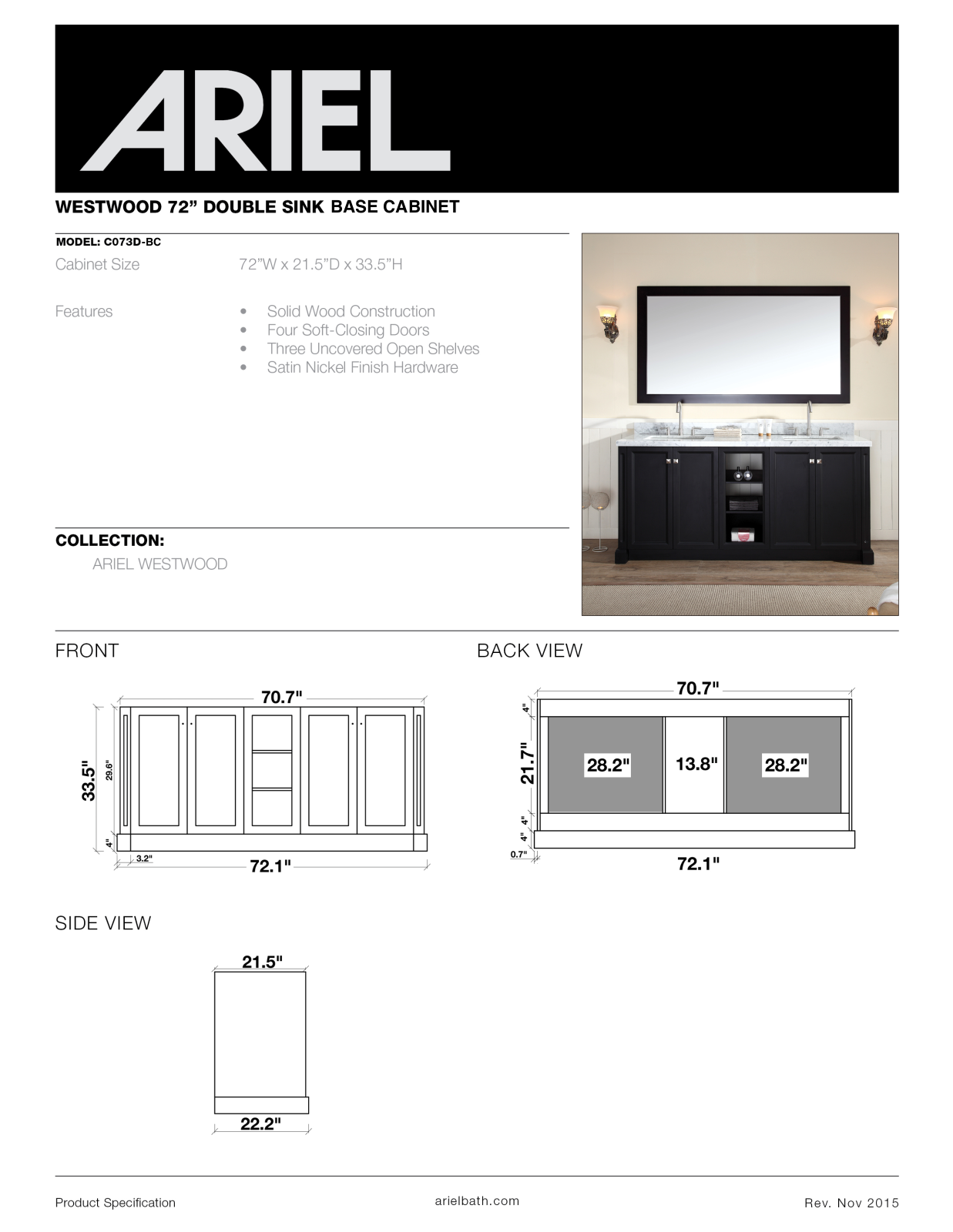 Ariel Bath ZZB10055 Specifications - ManualMachine.com