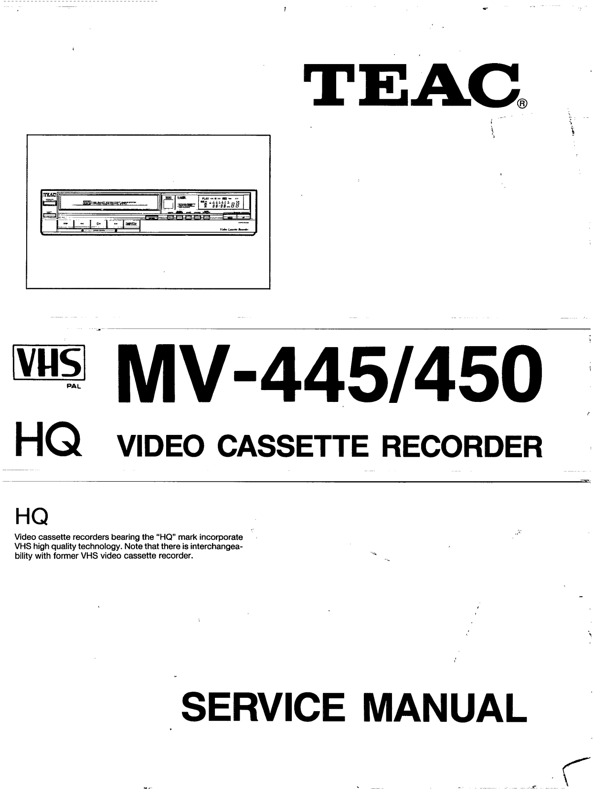 TEAC MV-445, MV-450 Service manual