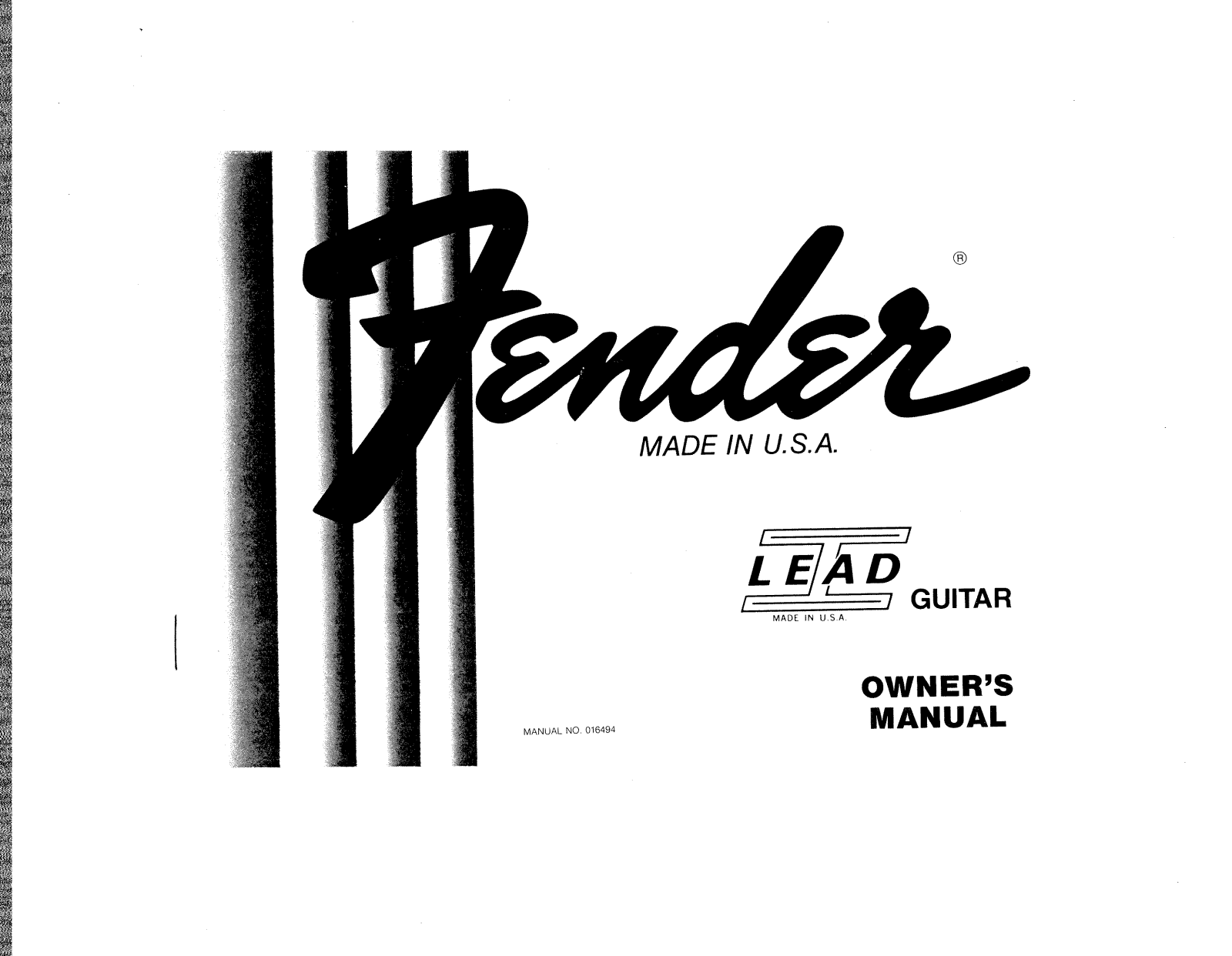 Fender LEAD I User Manual