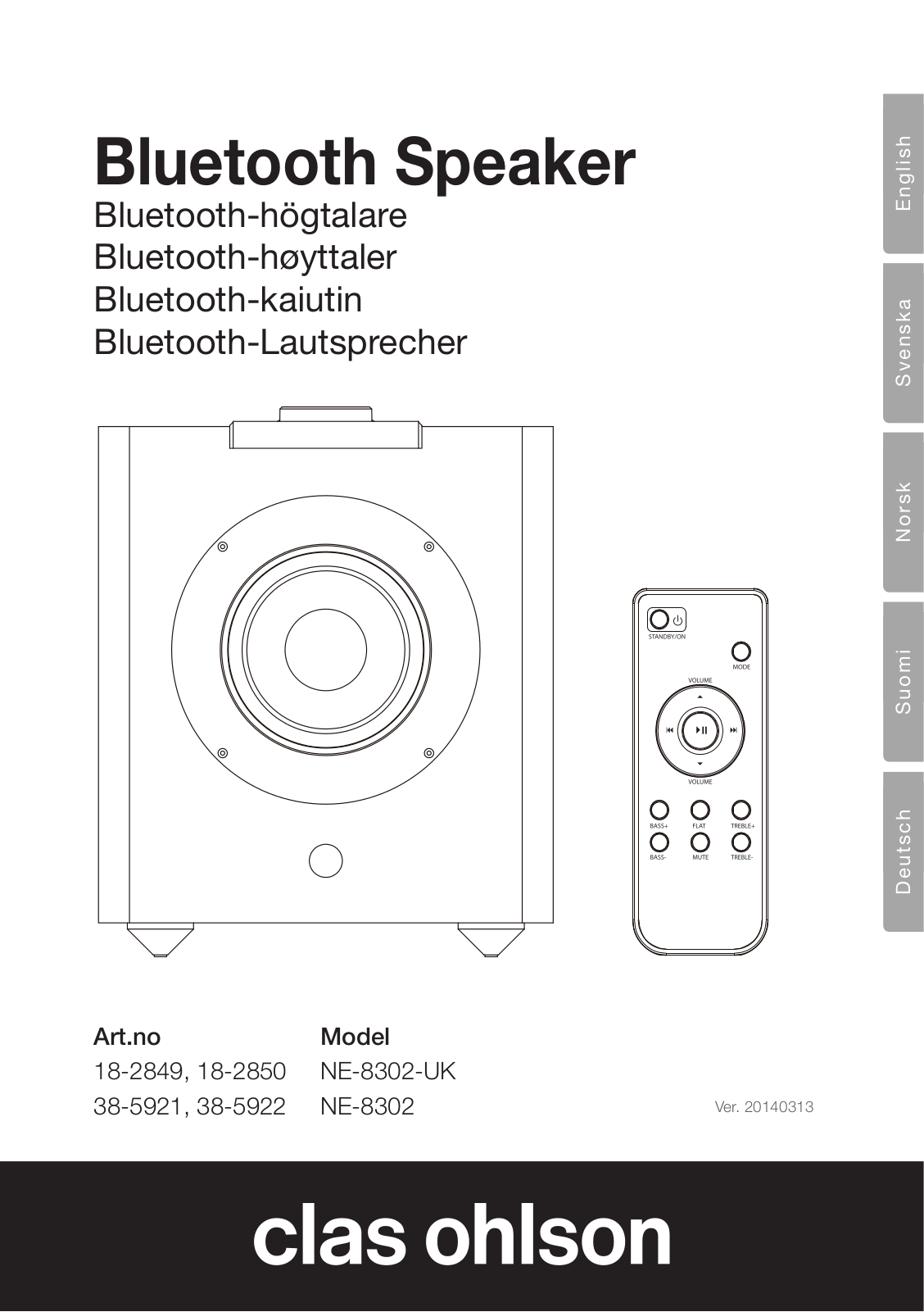 Clas Ohlson NE-8302-UK, NE-8302 User Manual