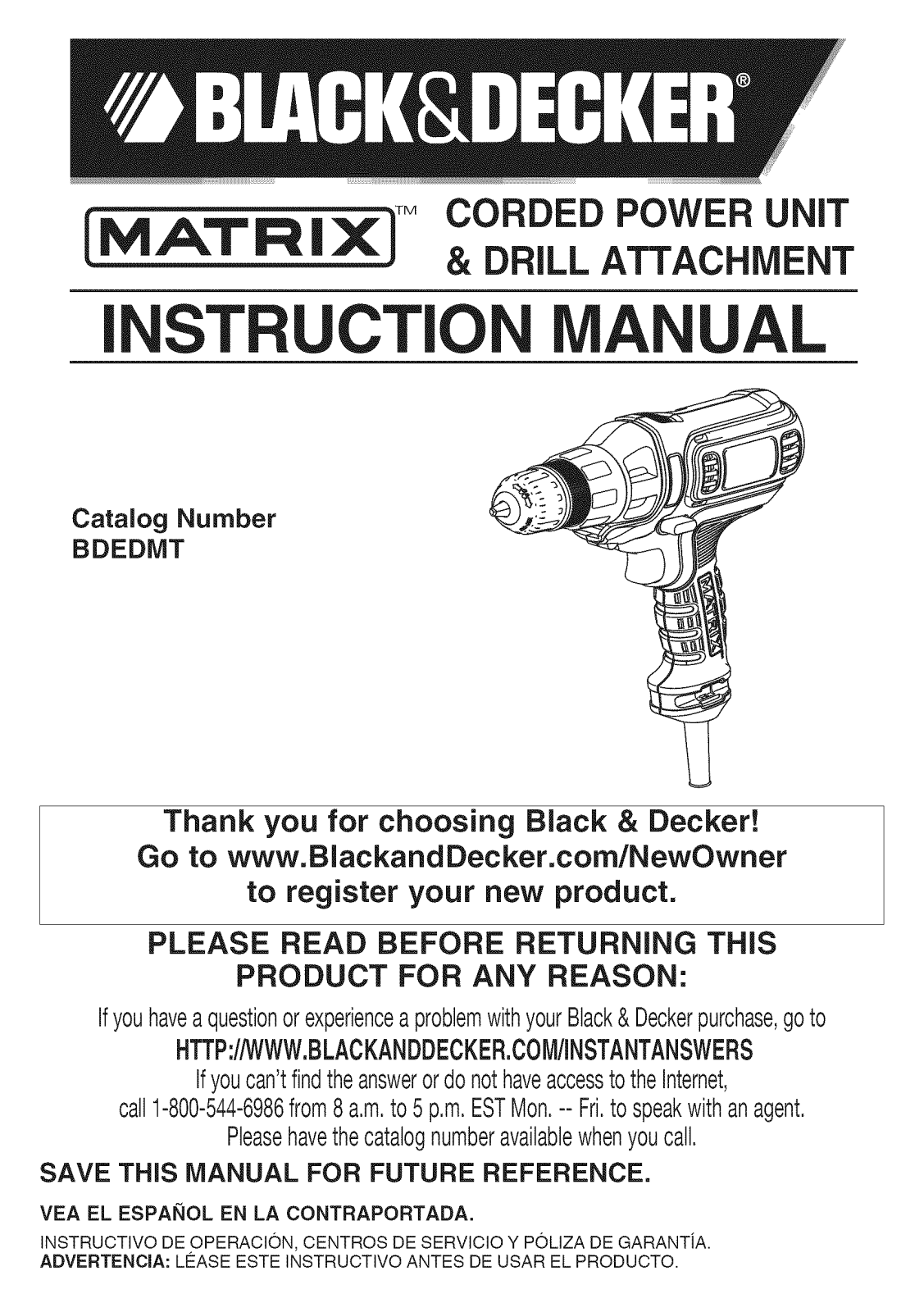 Black & Decker BDEDMT TYPE 1 Owner’s Manual - ManualMachine.com