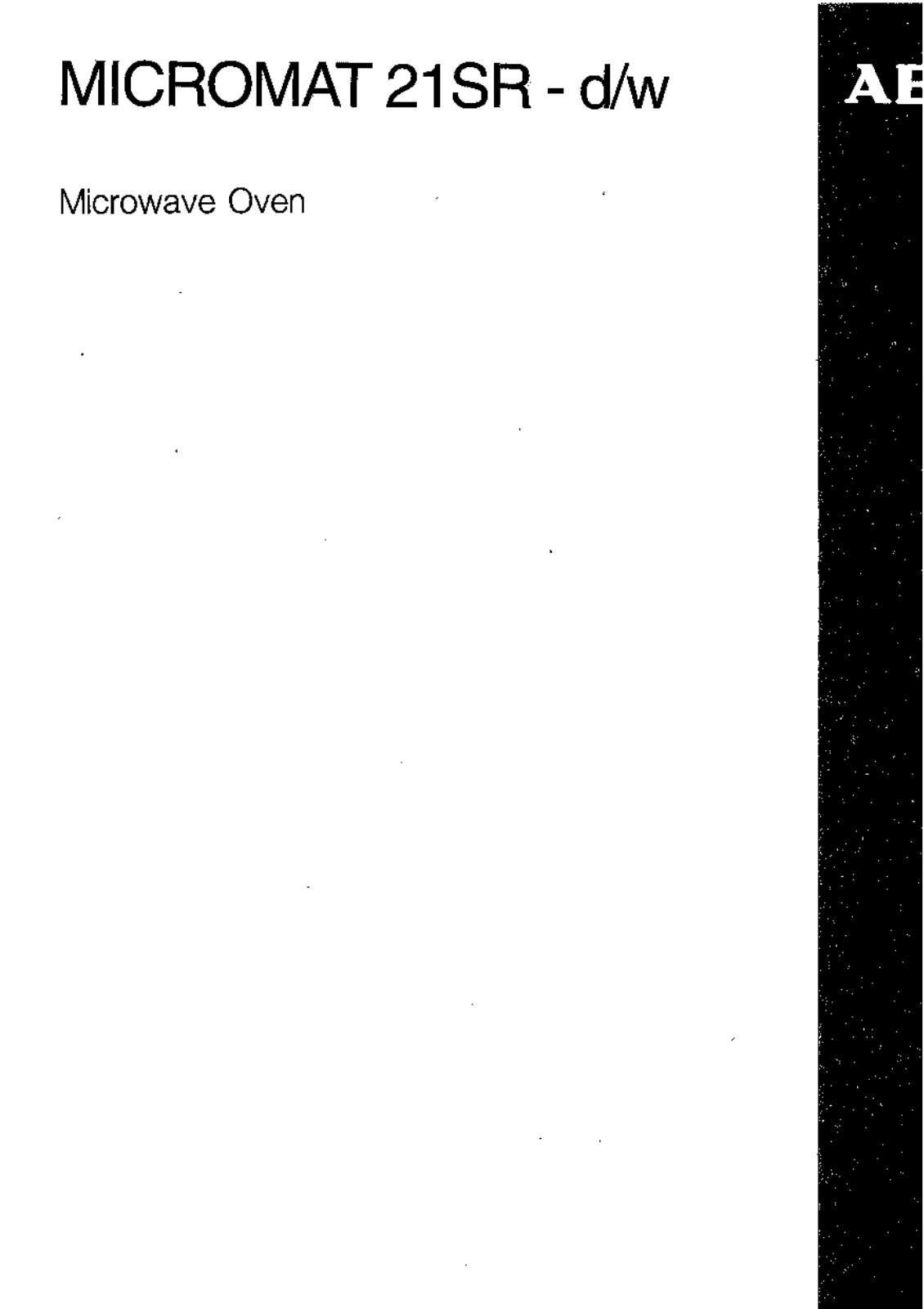 AEG-Electrolux MICROMAT 21 SR D, MICROMAT21SRW User Manual