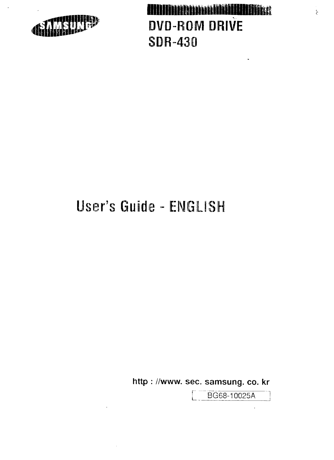 Samsung SDR430 User Manual