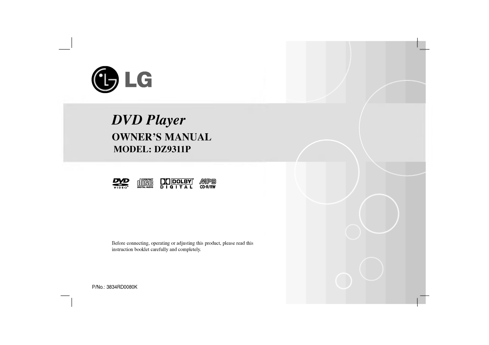 LG DZ9311CPD User manual
