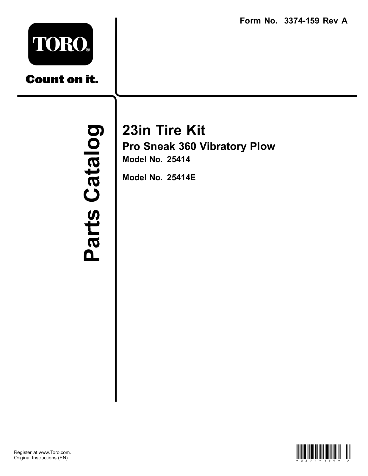 Toro 25414E, 25414 Parts Catalogue