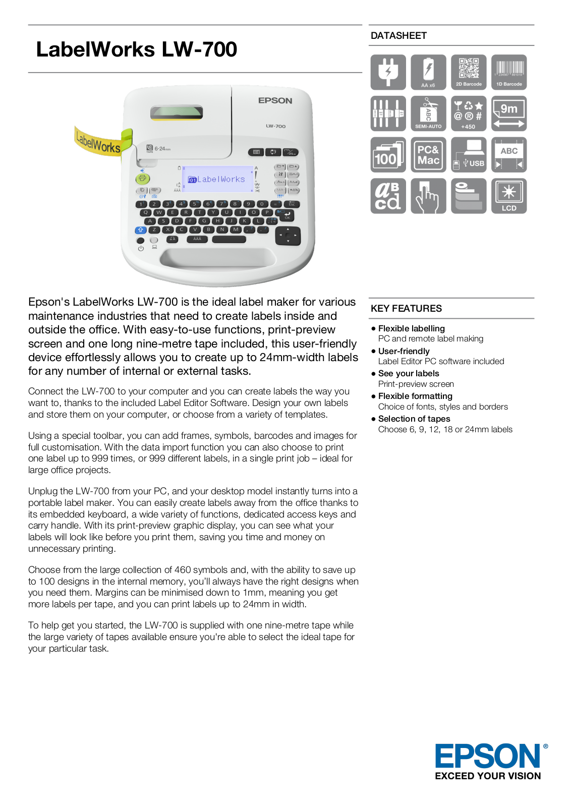 Epson C51CA63080 Product Data Sheet