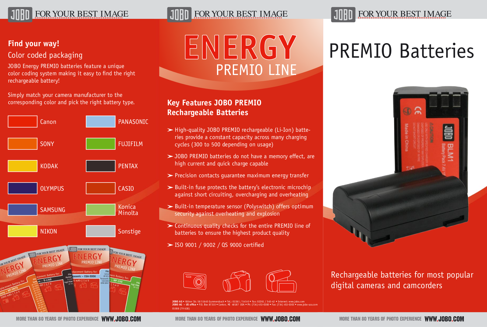 JOBO Premio Battery User Manual