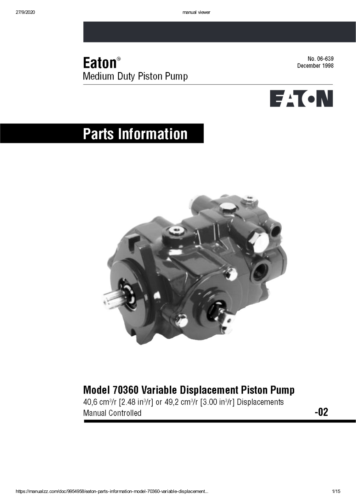 EATON 70360 User Manual