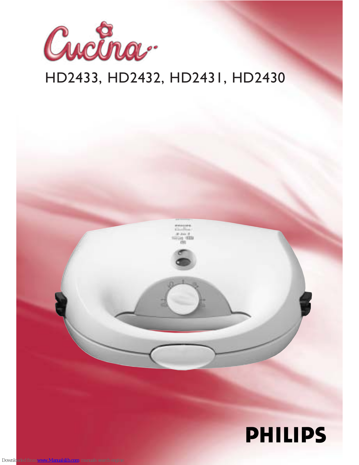 Philips Cucina HD2433, Cucina HD2432, Cucina HD2430, Cucina HD2431 User Manual