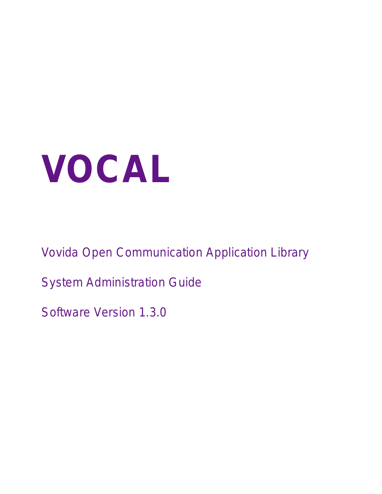 Cisco VOCAL User Manual