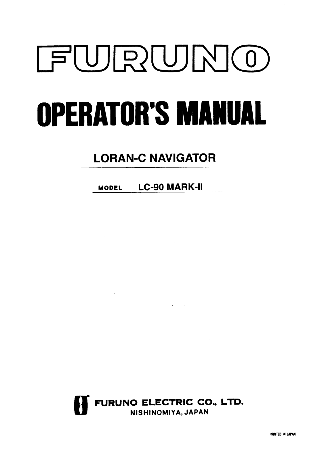 Furuno LC-90MK2 OPERATORS MANUAL