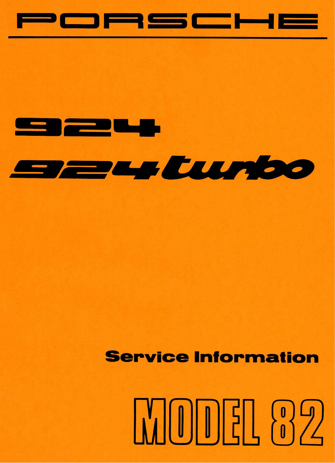 Porsche 924 1982 User Manual