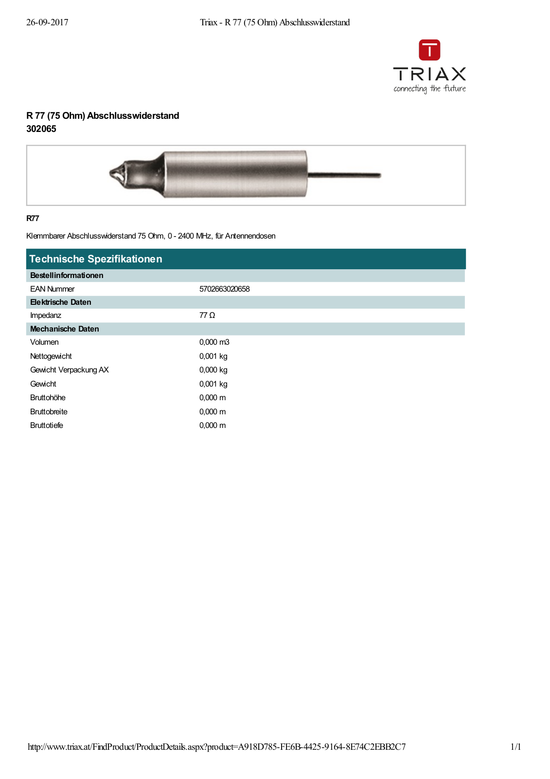 Triax R 77 User Manual