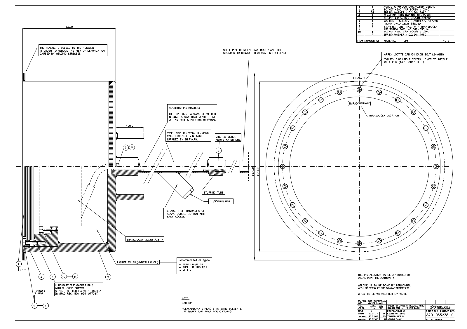 Simrad ES38B Schematics