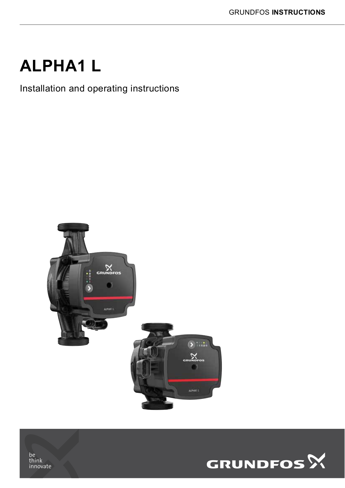 GRUNDFOS ALPHA1 L Installation Manual