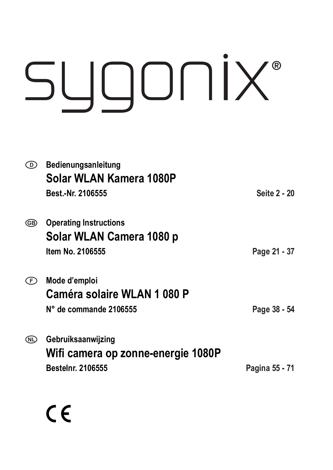 Sygonix SY-SCW-800 operation manual