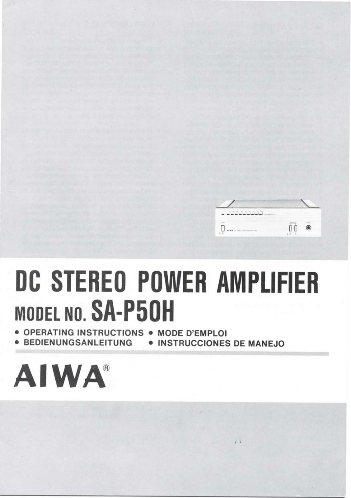 Aiwa SA-P50H Owners Manual