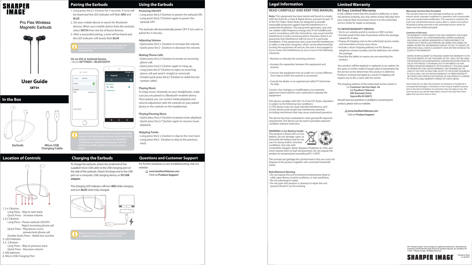 Sharper image SBT54 User Manual